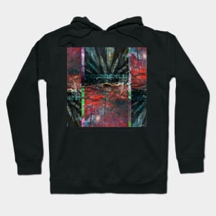 red lanscape waterscape in collage plant ecopop Hoodie